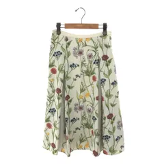 LAURA ASHLEY ローラアシュレイ  花柄ロングスカート サイズ:11号  グレー  レディース ボタニカル　240001140812