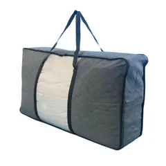 グレー 1枚 イニコライフ 羽毛 布団 収納袋 全面 活性炭 シート入 3層生地 収納ケース ロング 持ち手付 シングル - ダブルサイズ用 かさばる羽毛布団をスッキリ収納 ロング持ち手付きで持ち運びもラクラク (グレー 1枚)