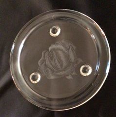 グラスリッツェン　バラモチーフ　脚付き丸小皿