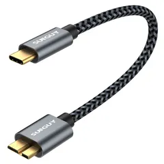 【数量限定】to Micro B C 3.0 ケーブル 0.3M 金メッキコネクタ 最大10Gbps 高速データ転送 USB USB 3.1 外付けHDD/SSD ハードドライブ/MacBook (Pro)/Galaxy S5 SUNGUY Note 3など対