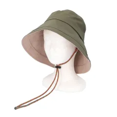 ☆ カーキ ☆ 1級遮光遮熱撥水 ロングブリム切替ハット ハット レディース つば広帽子 レディースハット 日よけ帽子 女性 サイズ調整 手洗い可能 あご紐取り外し可能 帽子 おしゃれ かわいい 無地 シンプル アウトドア キャンプ フェス