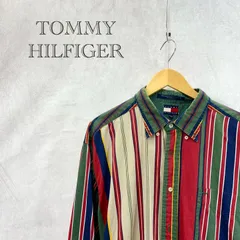 TOMMY HILFIGER トミーヒルフィガー マルチ ストライプ ボタンダウン シャツ 長袖 トップス XL マルチカラー  メンズ ファッション