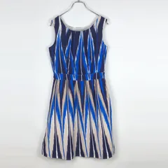 BANANA REPUBLIC ストライプ 総柄 ノースリーブワンピース