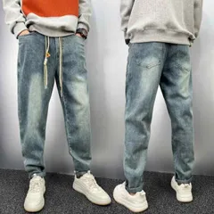 メンズ  服  シンプル ファッション オシャレ 大人 かっこいい 大きいサイズ ストリート 紳士服 夏 薄手 カジュアル ストレート ゆったり ハイエンド ワイド レッグ ウォッシュ ライト カラー ジーンズ