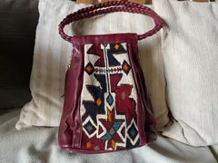 秋からのお洒落に如何ですか？トルコマラティヤキリムと本革の素敵なバッグオーダーメイド品/当店25年間2000個以上のバッグを販売！