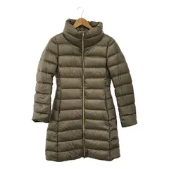 HERNO / ヘルノ | ナイロン ウエストテープ切替 ハイネック ダウンコート | 42 | ベージュ | レディース