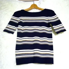 美品 PLST プラステ【M】レディース 半袖 サマーニット トップス ボーダー