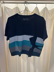 【美品】アンダーアーマー UNDER ARMOUR トレーニング Tシャツ 半袖T 短丈 ネイビー サイズXL A-497