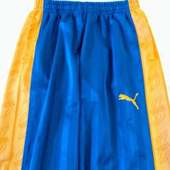 PUMAプーマ トラックパンツ下 M ネイビー×オレンジ 日本製 ジャージ