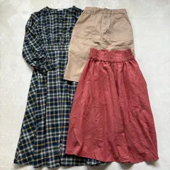 【まとめ売り】C・O・L・Z・A コルザ ハニーズ 3点セット レディース Mサイズ チェック柄 シャツワンピース ギャザースカート テラコッタ アースカラー ガーリー ナチュラル