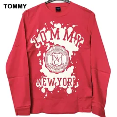 【TOMMY/トミー】トミーヒルフィガー 長袖 ロンT ロングTシャツ ラウンドネック ピンク系 コットン 綿 デザインＴシャツ プリント （中古・美品）