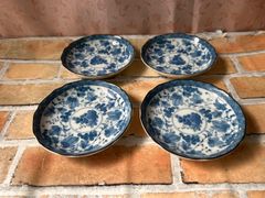青白い花柄八角形皿4枚セット 龍峰窯 - メルカリ