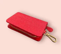 【希少品】キーケース　スティングレー　レッド　エイ革　おしゃれ　かわいい　かっこいい　レディース　メンズ　プレゼントのサムネイル