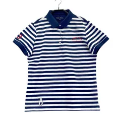 サイズ：3 23区GOLF ニジュウサンクゴルフ ×Disney 半袖ポロシャツ ミッキー ミニー 刺繍 ボーダー柄 ネイビー系 [240101356848]# ゴルフウェア レディース ストスト