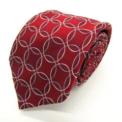 ピエールカルダン ブランドネクタイ 総柄 ドット パネル柄 シルク 日本製 PO メンズ レッド Pierre Cardin 【中古】