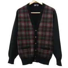 ☆DAKS ダックス ニットカーディガン メンズ ウールカーディガン M チェック柄のサムネイル