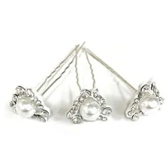 髪飾り Uピン 1本セット おしゃれ ストーン キラキラ パール フラワーモチーフ 飾り付きUピン 和装小物 和装 ヘア かみかざり アップヘア ヘアアクセサリー