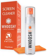 WHOOSH! スクリーンクリーナーキット – スマートフォン、iPad、眼鏡、電子書籍リーダー、LED、LCD、テレビに最適 (1オンスW/1布) [1 fl oz (Pack of 1)]