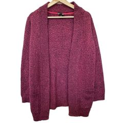 H&M エイチアンドエム カーディガン ワインレッド ミックス アウタートップス
