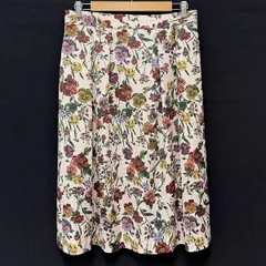 #anc ローズティアラ Rose Tiara スカート 46 アイボリー系 マルチ 花柄 サイドジップ 大きいサイズ レディース [939287]