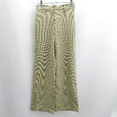 ◇ ⊂ VANNIE U ヴァニーユー ウエストゴム チェック柄 ストレートパンツ サイズF グリーン系 レディース E  【1502030037111】