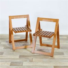 無印良品 木製折りたたみ椅子 2脚セット ウォールナット レトロ - メルカリ