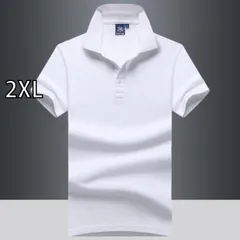 [2XL]秋冬 コーデ メンズ  服 シンプル ファッション オシャレ 大人 かっこいい 大きいサイズ ストリート 紳士服  半袖 T シャツ 無地 通気 コットン ビジネス カジュアル 薄手 ポロシャツ