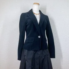 美品【エニィスィス】テーラードジャケット　anysis　黒　１　ベロア 秋冬 フォーマル セミフォーマル　Y2K　フェアリーグランジ