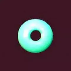 【中古】ドールアクセサリー 丸玉ボタン 水色