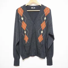 #wnc ダックス DAKS カーディガン L チャコールグレー 茶 アーガイル メンズ [801463]のサムネイル