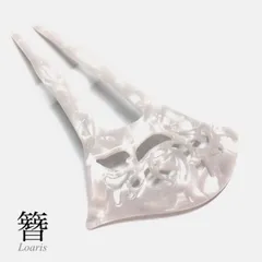 かんざし バチ型 白 髪飾り パール 花 フラワー 2本差し 挿し 着物 s31