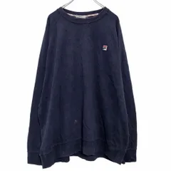 FILA ロゴ スウェットトレーナー 3L ネイビー ホワイト レッド フィラ ビッグサイズ 古着卸 アメリカ仕入 a506-6957
