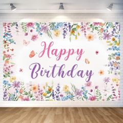 写真背景 誕生日 Happy 誕生日 Birthday フラワー パーティー フォトポスター タペストリー タペストリー おしゃれ バースデー 誕生日 バースデー デコレーション 飾り付け 子供 花 女の子 花