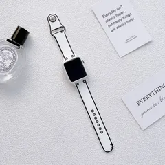アップルウォッチ　Apple Watch　38mm/40mm/41mm　コミック柄　手書きイラスト風　バンド　ホワイト　白