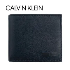 カルバンクライン Calvin Klein 財布 二つ折り ギフトボックス付き メンズ ウォレット メタルプレート 本革 カードケース 小銭入れあり ミニ財布 ブラック 人気 31CK220009