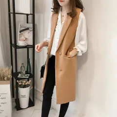 ☆ ベージュ ☆ XLサイズ ☆ ロングベスト レディース pk636 ジレ ベスト レディース ロングベスト ロング丈 ベージュ カーキ?ブラック ジレンチ トレンチベスト ロングジレ カーディガン カーデ 羽織 テーラード 大きいサイズ 無地 カジュアル