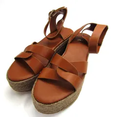 ザラ サンダル ストラップ ジュート 厚底 シューズ 靴 レディース 36サイズ ブラウン ZARA 【中古】