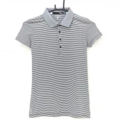 【美品】RLXラルフローレン 半袖ポロシャツ 白×黒 ボーダー スナップボタン  レディース XXS ゴルフウェア Ralph Lauren