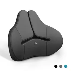 Meikaso 腰クッション ランバーサポート ファッション背もたれ カークッション ウェストクッション 着座 アップグレード ハイエンド 運転 腰楽 低反発 枕 通気性 人間工学 腰サポート 車用品 オフィスチェア用品 (ブラック)