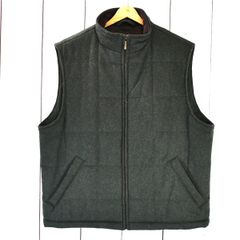 4TL023】美品 ブルックスブラザーズ フルジップアップ 中綿スタンドカラー ベスト L カーキ 襟元生地切替しコーデュロイ仕様 21756-62【中古】【メンズビジネス】202412