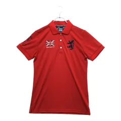 中古 メンズ アドミラルゴルフ Admiral Golf 半袖ポロシャツ M 赤 レッド ストレッチ シンプル