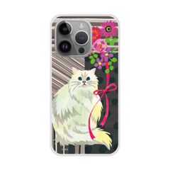 [iPhone16 Pro] iPhone15 케이스 iPhone15 Pro 스마트 폰 케이스 iPhone16 15 14 Pro Max 13 Mini 12 SE 제 3 세대 스마트 폰 커버 전 기종 대응 하드 케이스 동물 무늬 COMO 디자인 고양이 흰색 고양이