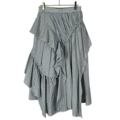 AKIRA NAKA アキラ ナカ 19SS Drawstring stripe skirt ストライプスカート AR1961WHBL ホワイト ブルー 2のサムネイル