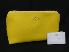 COACH コーチ A1532 53066 レザー マルチポーチ マルチケース 小物入れ レディース メンズ イエロー系 DJ7797