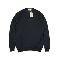 JOHN SMEDLEY ジョンスメドレー / DARLEY EASY FIT ニットセーター ハイゲージ エクストラファインメリノ ウール コットン ネイビー 411281のサムネイル