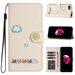 iPhone8 ケース 手帳型 人気 iPhone SE ケース 手帳型 第2世代 第3世代 iphone se3 ケース 手帳型 お洒落 iPhone7 iphone8 手帳 ケース シンプルなのに可愛い猫柄 アイフォンSE2 アイフォンSE3 ケース 手帳