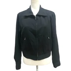 Z1557【美品】agnes b. アニエスベー ジップアップブルゾン レディース サイズ2 黒 日本製 毛100％