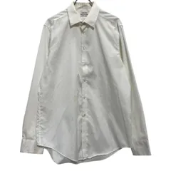 Calvin Klein 長袖 無地シャツ L 程 ホワイト カルバンクライン シンプル ノンアイロン 古着卸 アメリカ仕入 a701-7441
