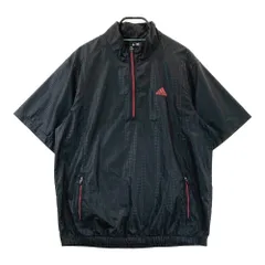 サイズ：XO ADIDAS GOLF アディダスゴルフ : ハーフジップ半袖ブルゾン 総柄 ブラック系 [240101397005] ゴルフウェア メンズ ストスト