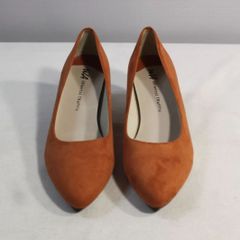 女性用　パンプス　ヒール5㎝　サイズ40　スエード　オレンジ